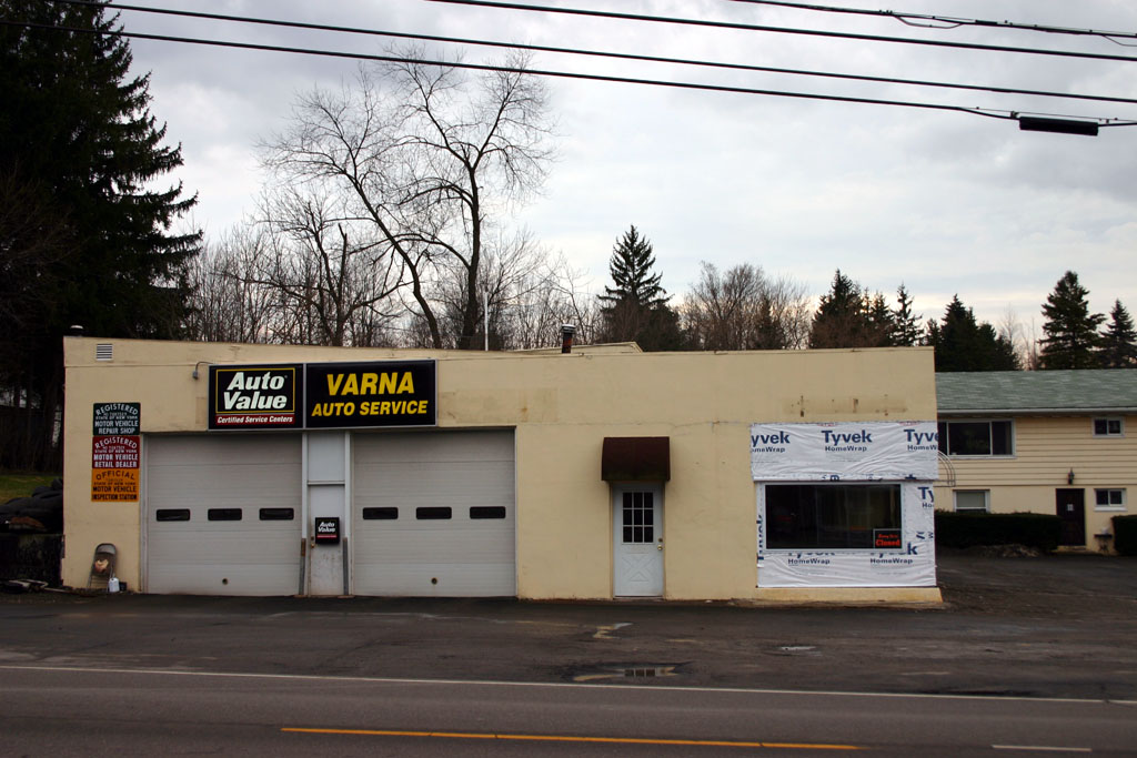 Exterior at 933 Dryden Road with Varna Auto Service signage
